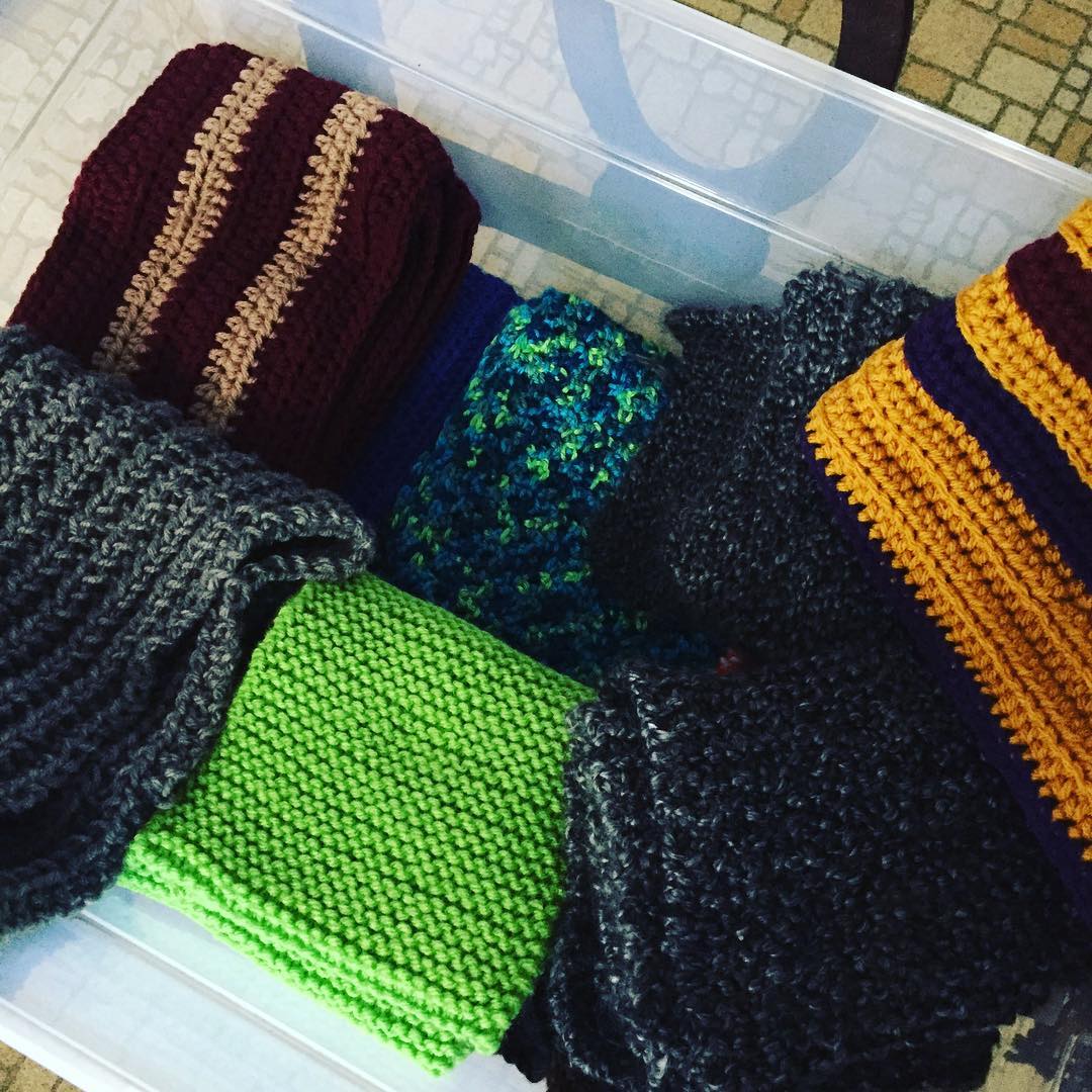 Today I'm delivering another 20 scarves to the Breaking Bread Relief. They absolutely love the scarves. If you'd like to contribute, head over to my website to find out how. #charitycrochet #charityknitting #instacraft #crochetersofinstagram #makersgonnamake #crafterslovetogive