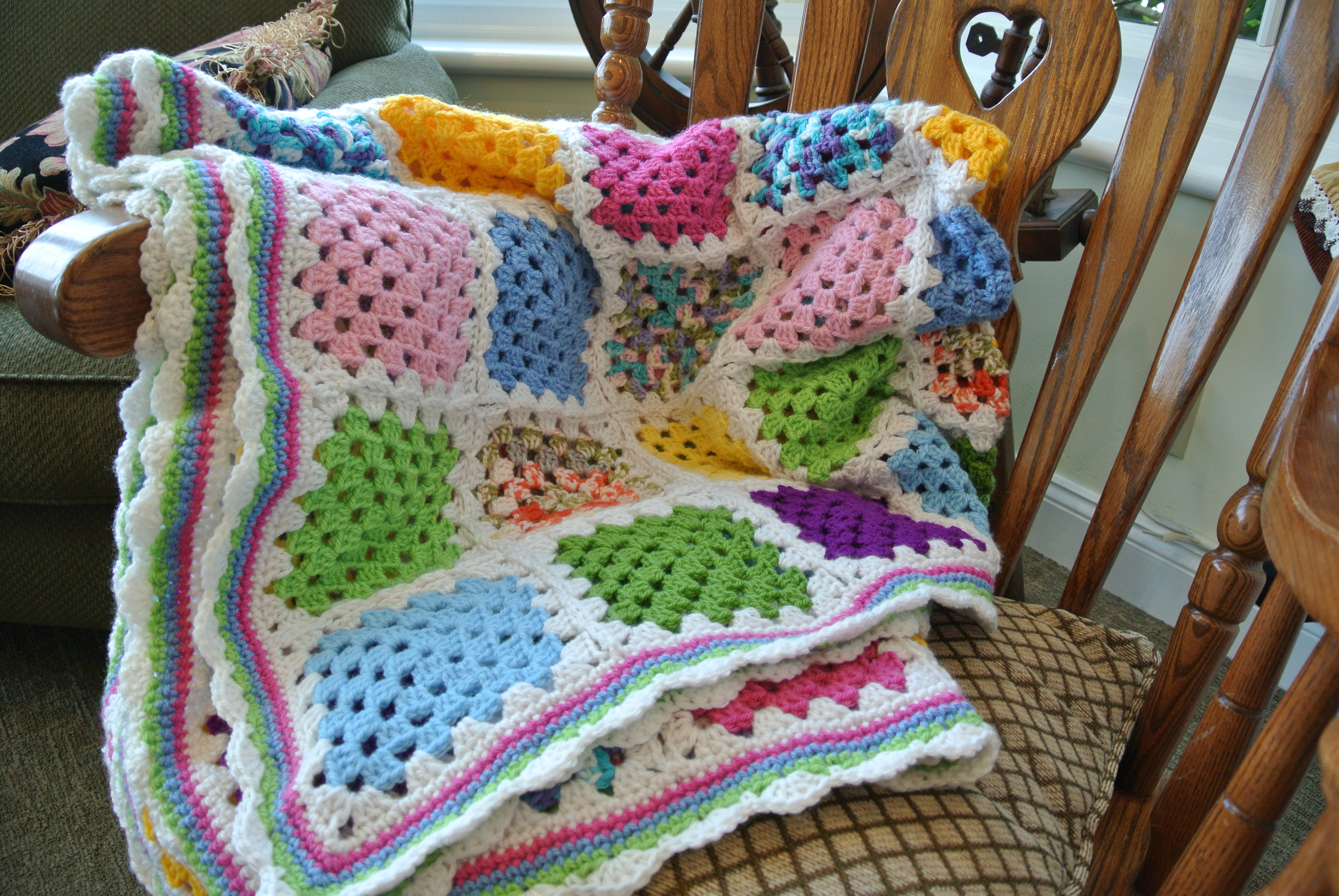 Granny Square Scrap-ghan | Crochet Pattern by MadameStitch