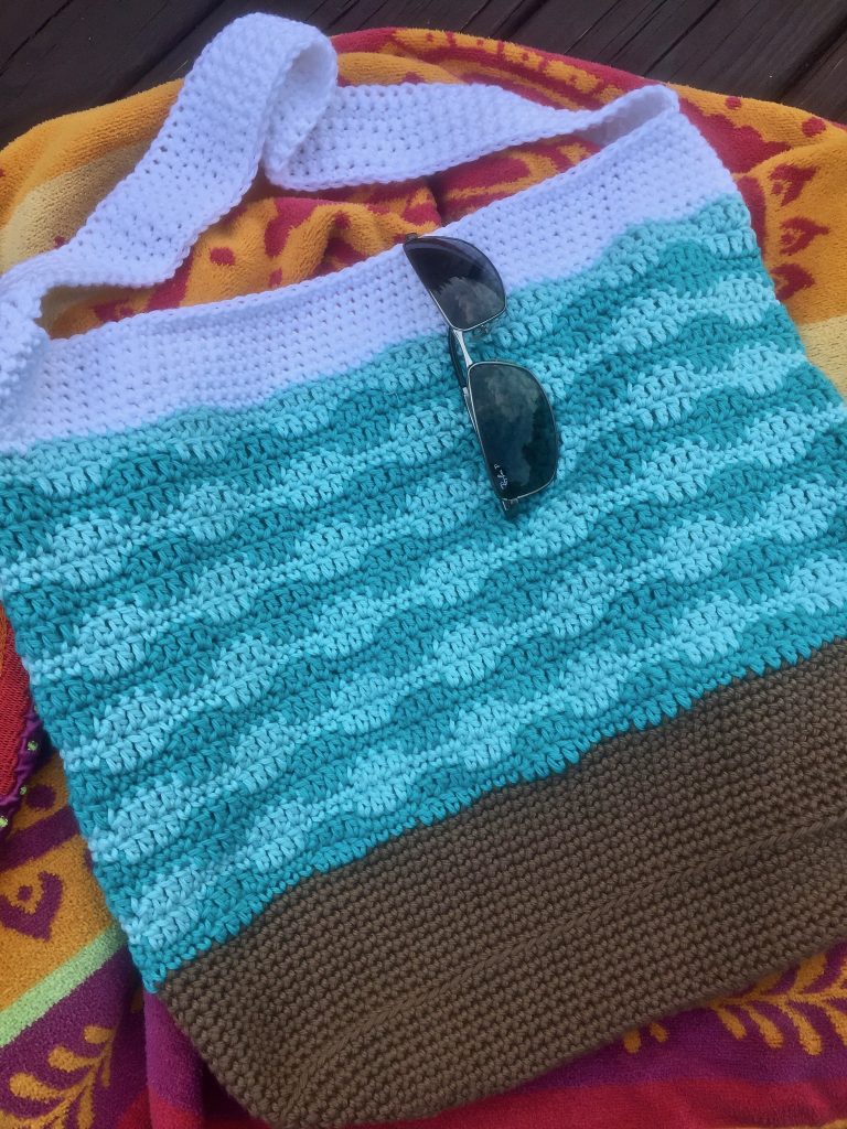Ride the Waves Beach Tote - a fun accessory by MadameStitch #crochet #tote #handmade