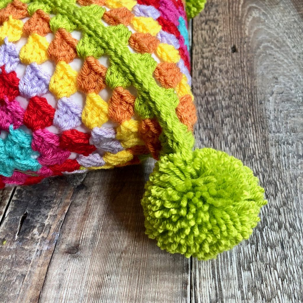 Sideways Granny Square Pillow | Crochet Pattern by MadameStitch