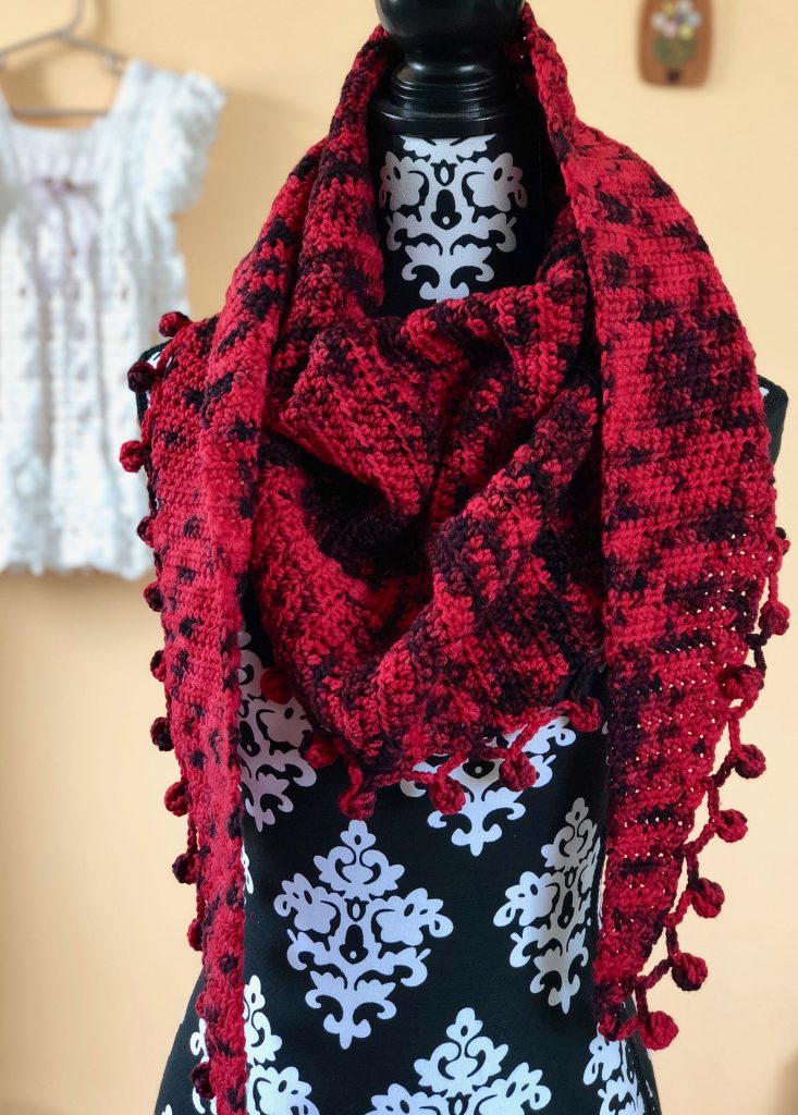 Jeans Triangle Scarf | Crochet pattern by MadameStitch