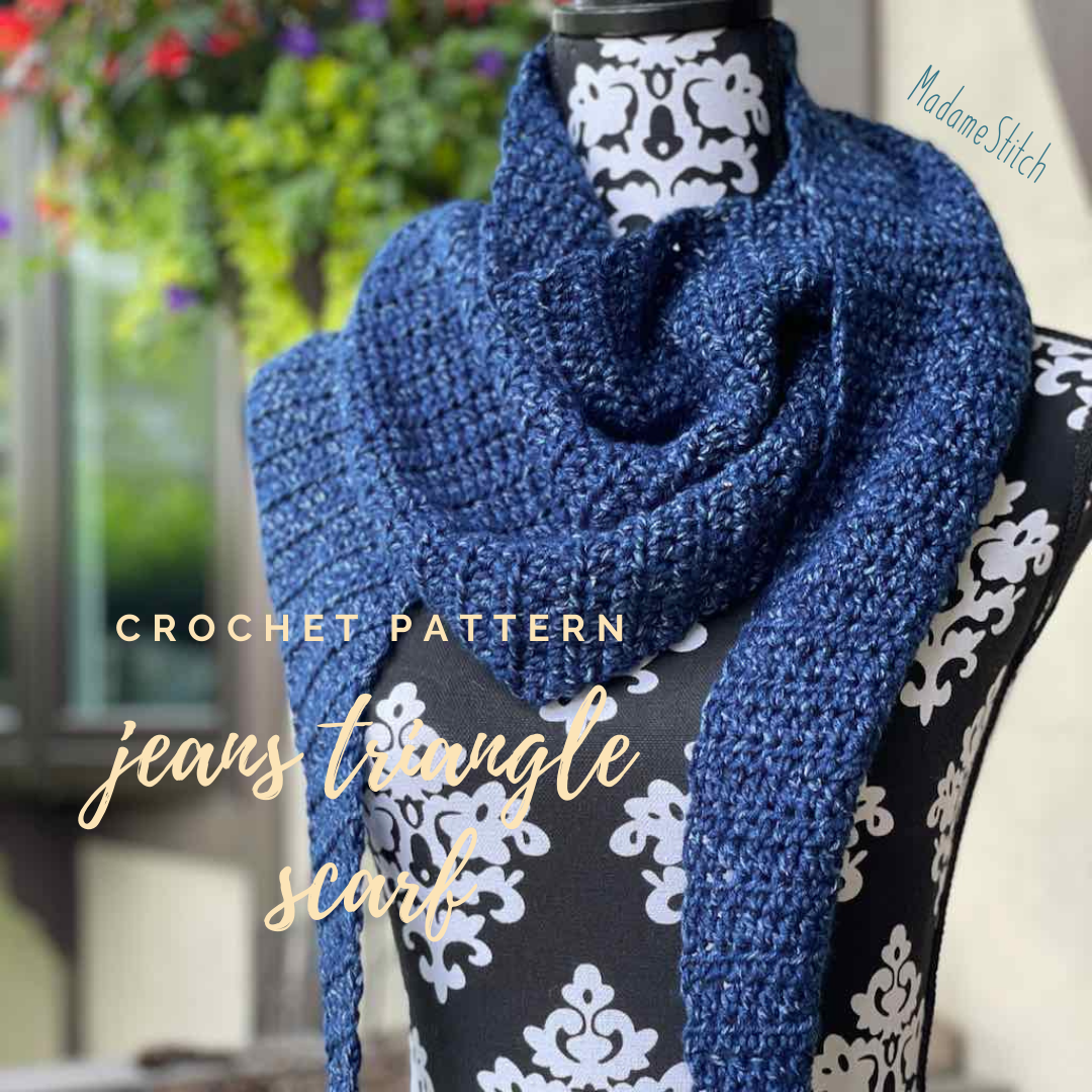 Jeans Triangle Scarf | Crochet Pattern