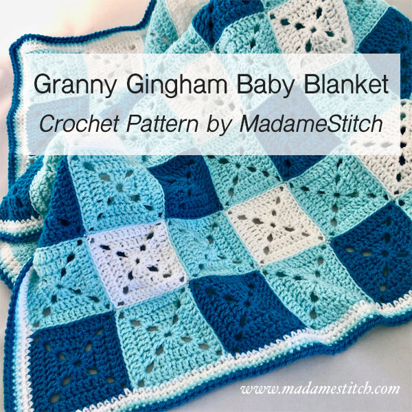 Granny Gingham Baby Blanket Crochet Pattern