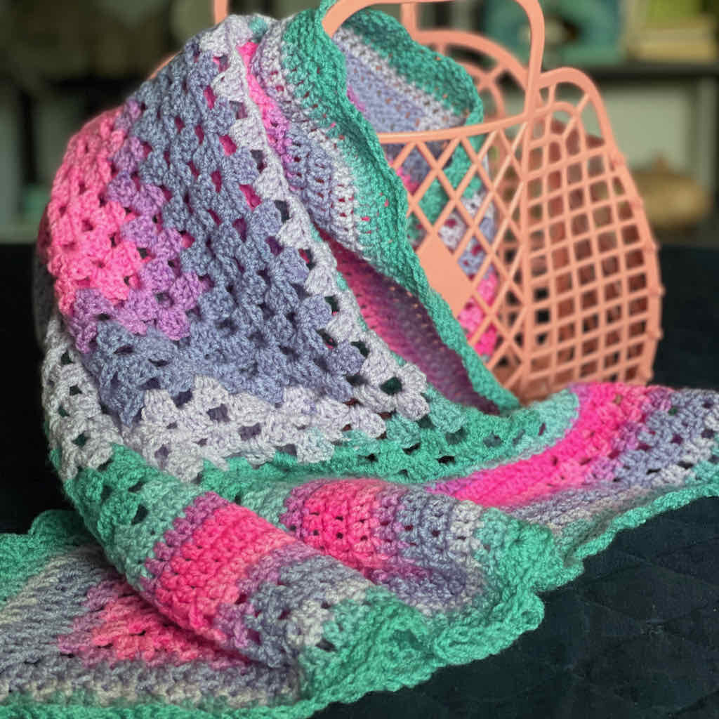 The Diamond Corner Baby Blanket crochet pattern by MadameStitch