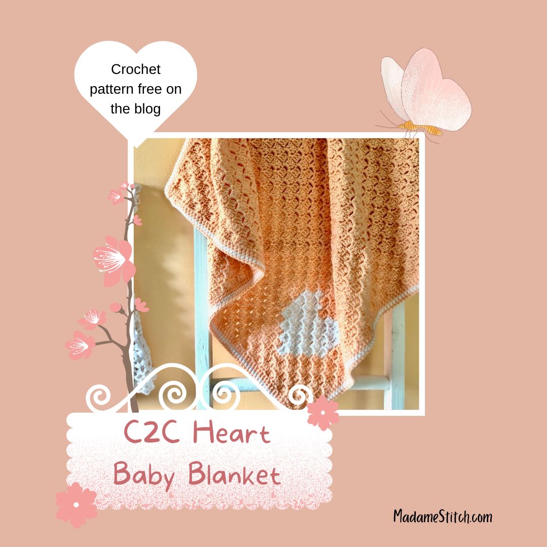 A cozy c2c heart baby blanket for that special little one
