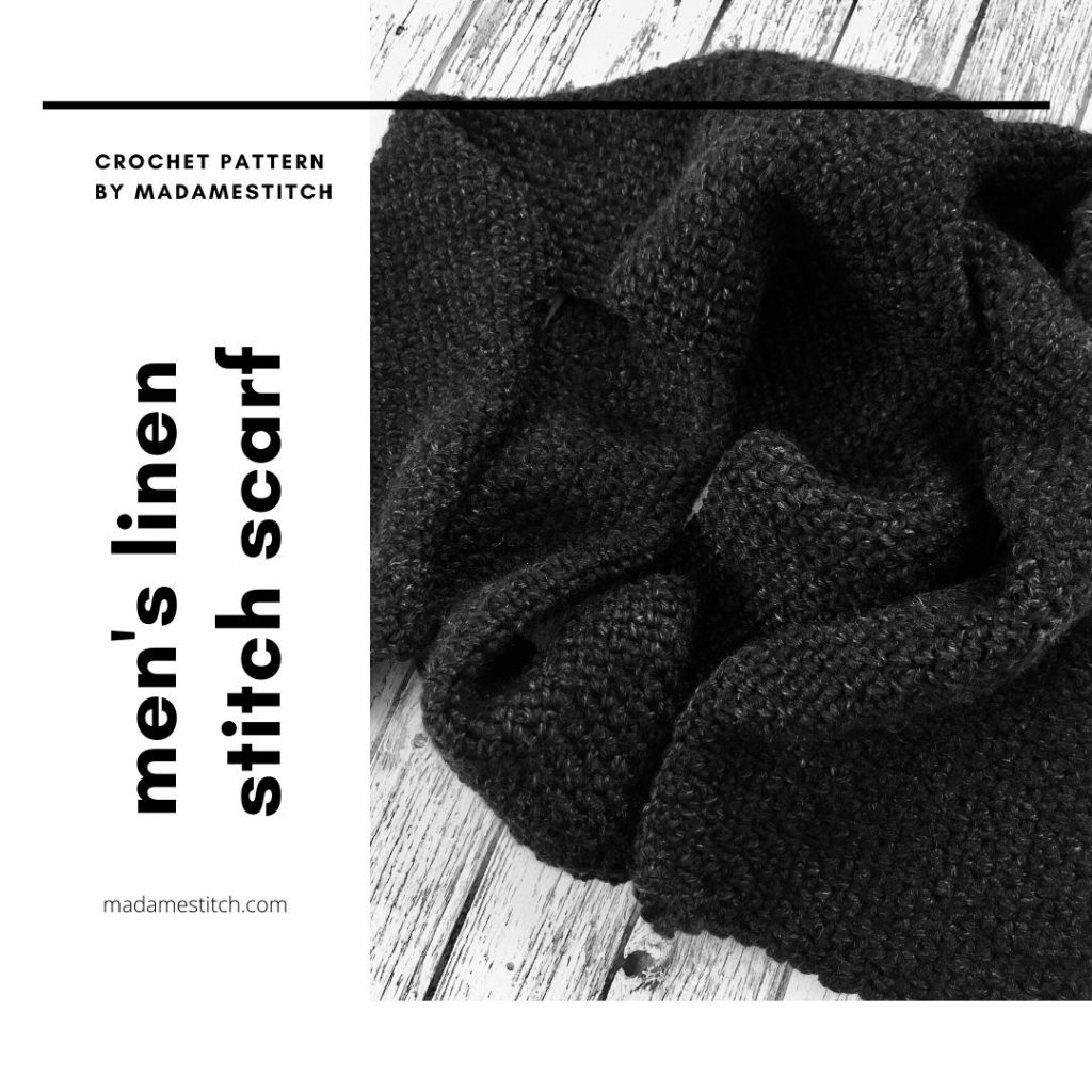 The Linen Stitch Crochet Mens Scarf | A crochet pattern by MadameStitch