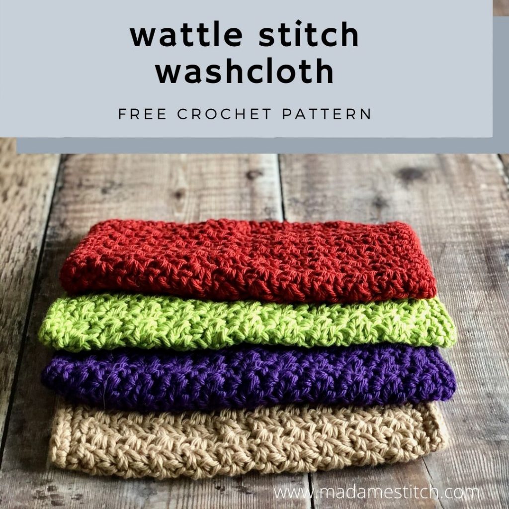 The Wattle Stitch Crochet Washcloth | Free pattern by MadameStitch