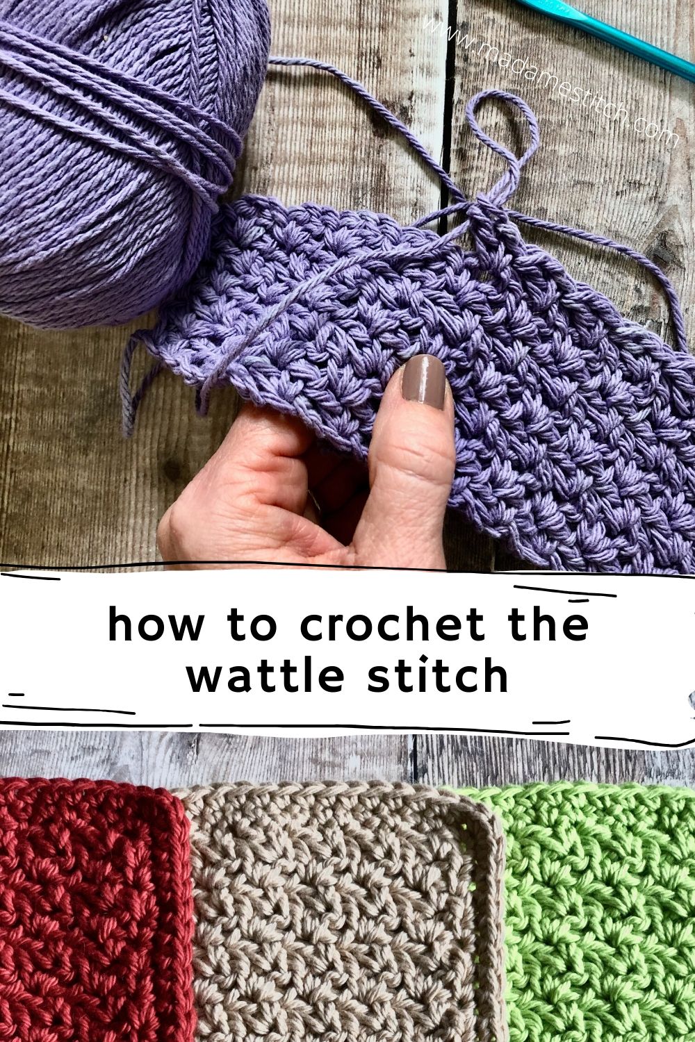 How to crochet the wattle stitch