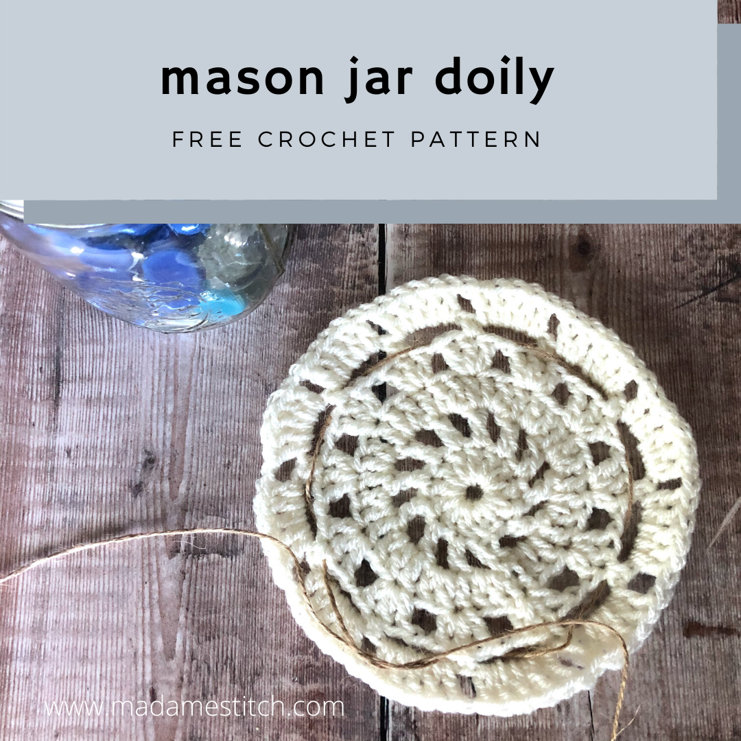 Mason Jar Crochet Doily – Free pattern