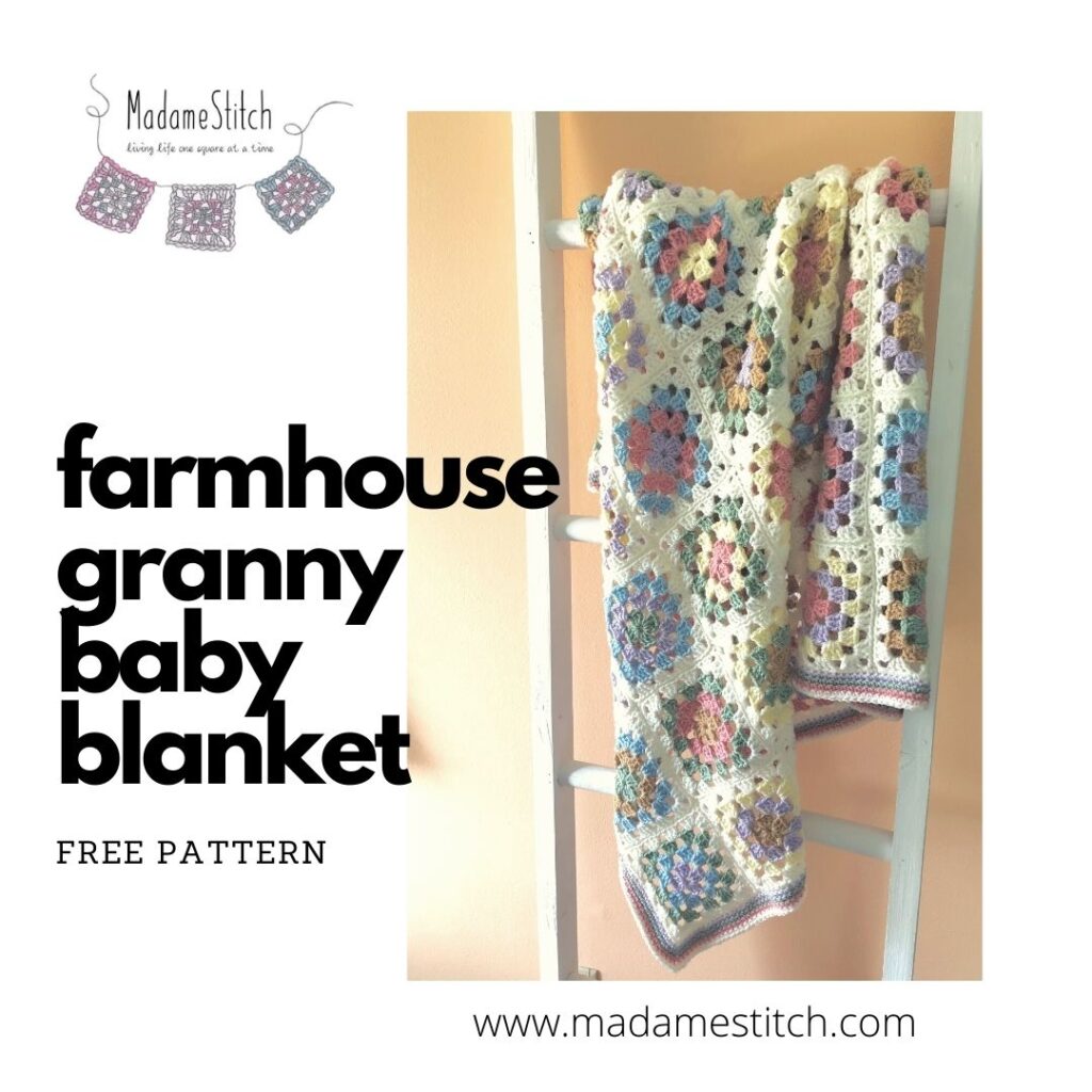 Farmhouse Granny Baby Blanket | Free crochet pattern by MadameStitch