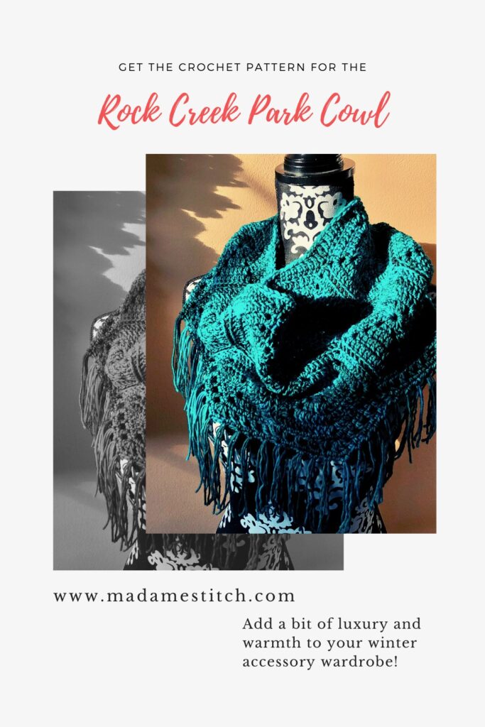 The rock creek park cowl crochet pattern by MadameStitch