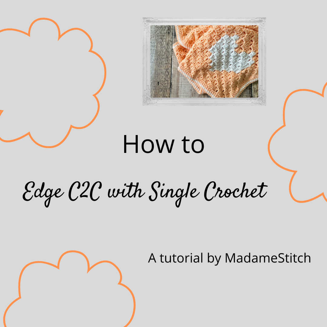 C2C crochet edging with single crochet