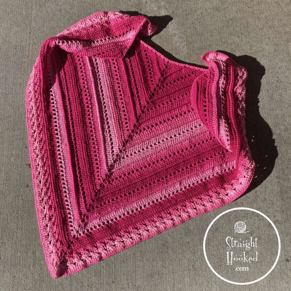 Radiant Ridges Shawl crochet pattern by Straight Hooked