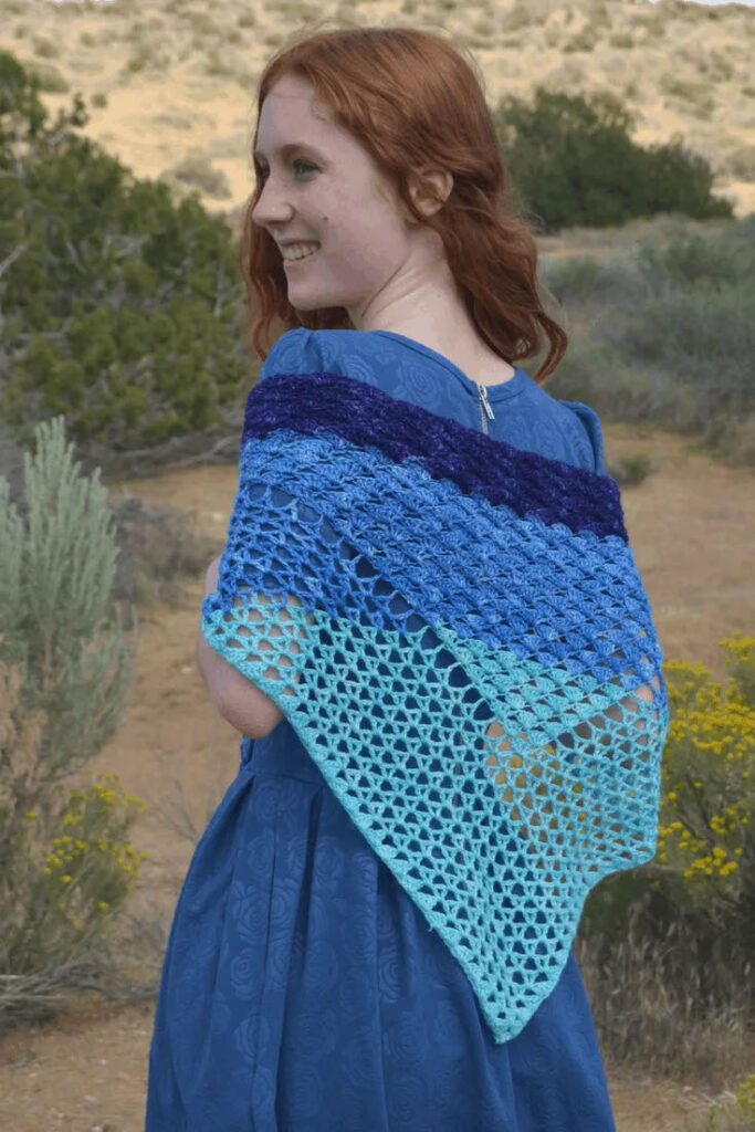 Wave Shawl crochet pattern by Desert Blossom Crafts