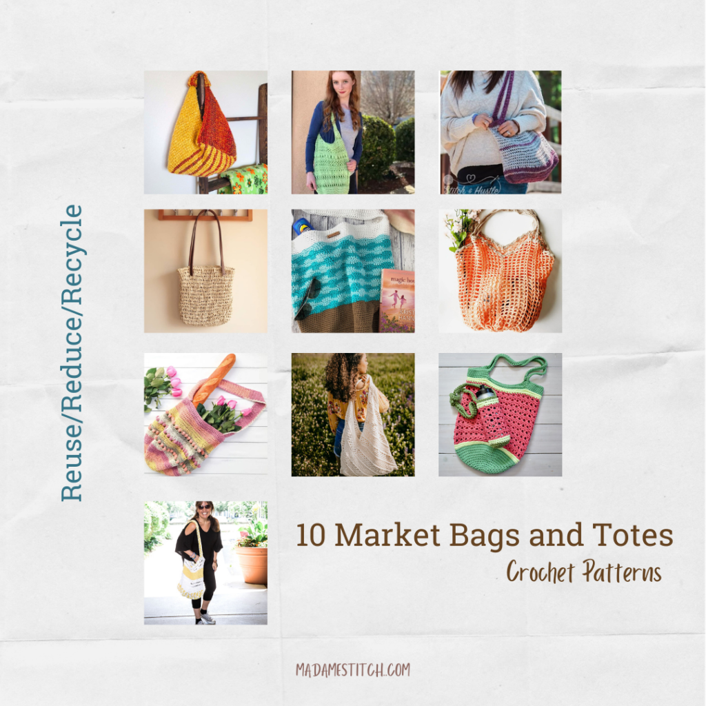 10 Market bag and tote crochet patterns