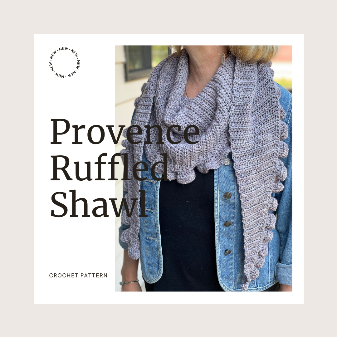 Provence ruffled shawl crochet pattern by MadameStitch