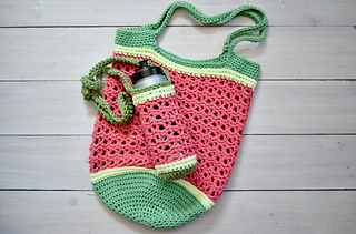Watermelon bag and bottle sling crochet pattern