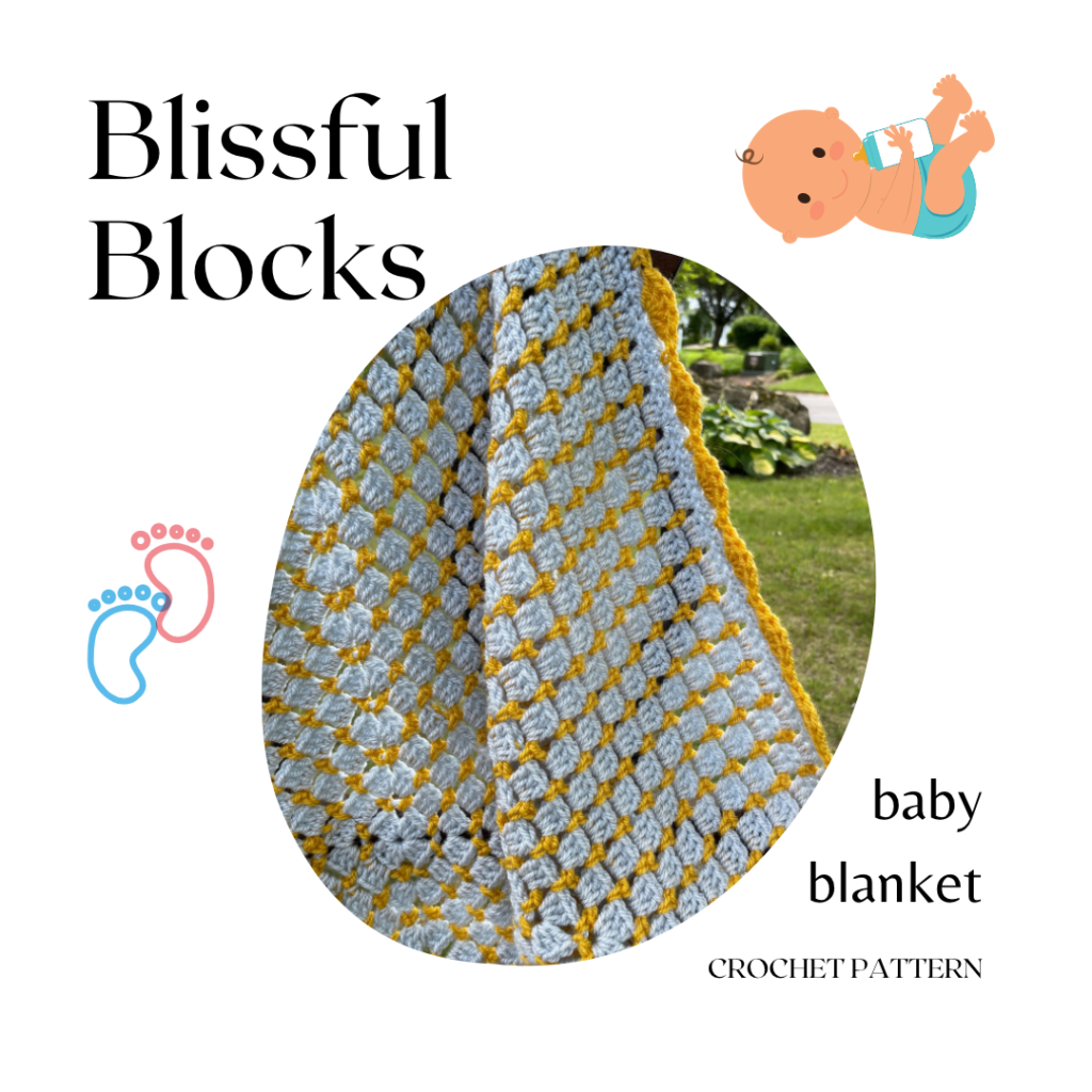 Blissful Blocks Baby Blanket crochet pattern by MadameStitch