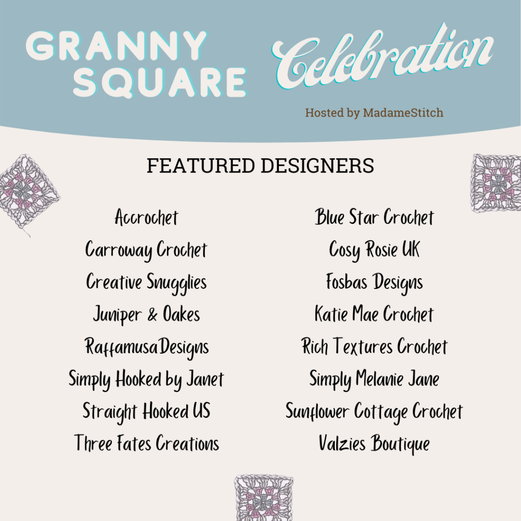 Featured designers for the Granny Square Celebration event