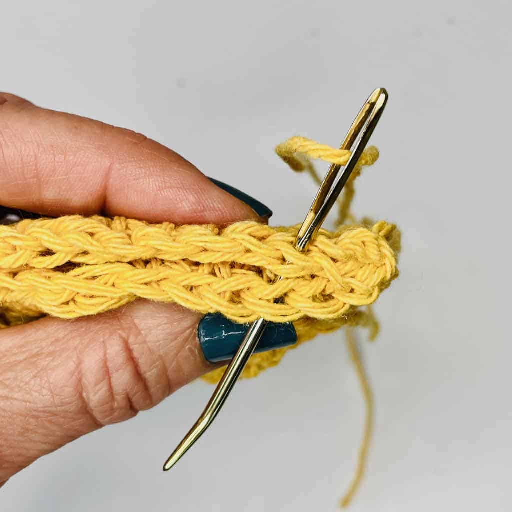 Photo of the seam for the strap motifs