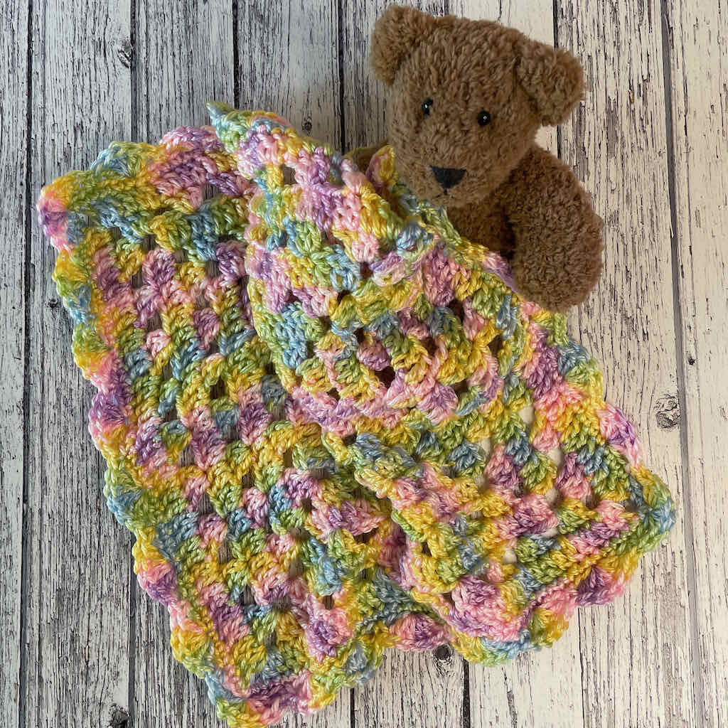 Preemie Lovey baby blanket with teddy bear by MadameStitch