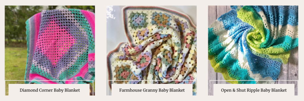 Baby blanket crochet patterns by MadameStitch