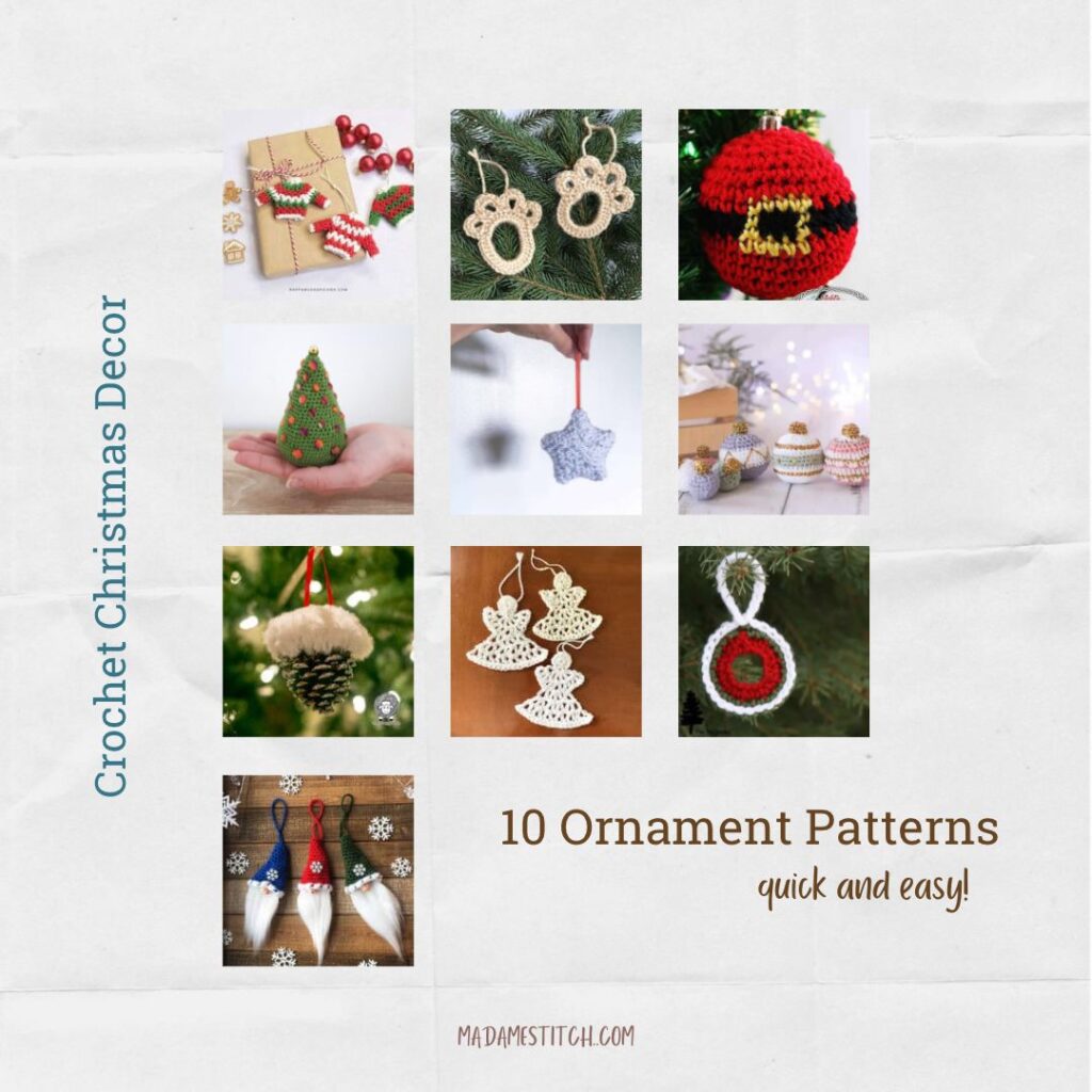 10 Christmas ornament crochet patterns