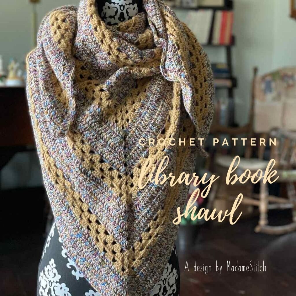 Library Book Shawl crochet pattern by MadameStitch