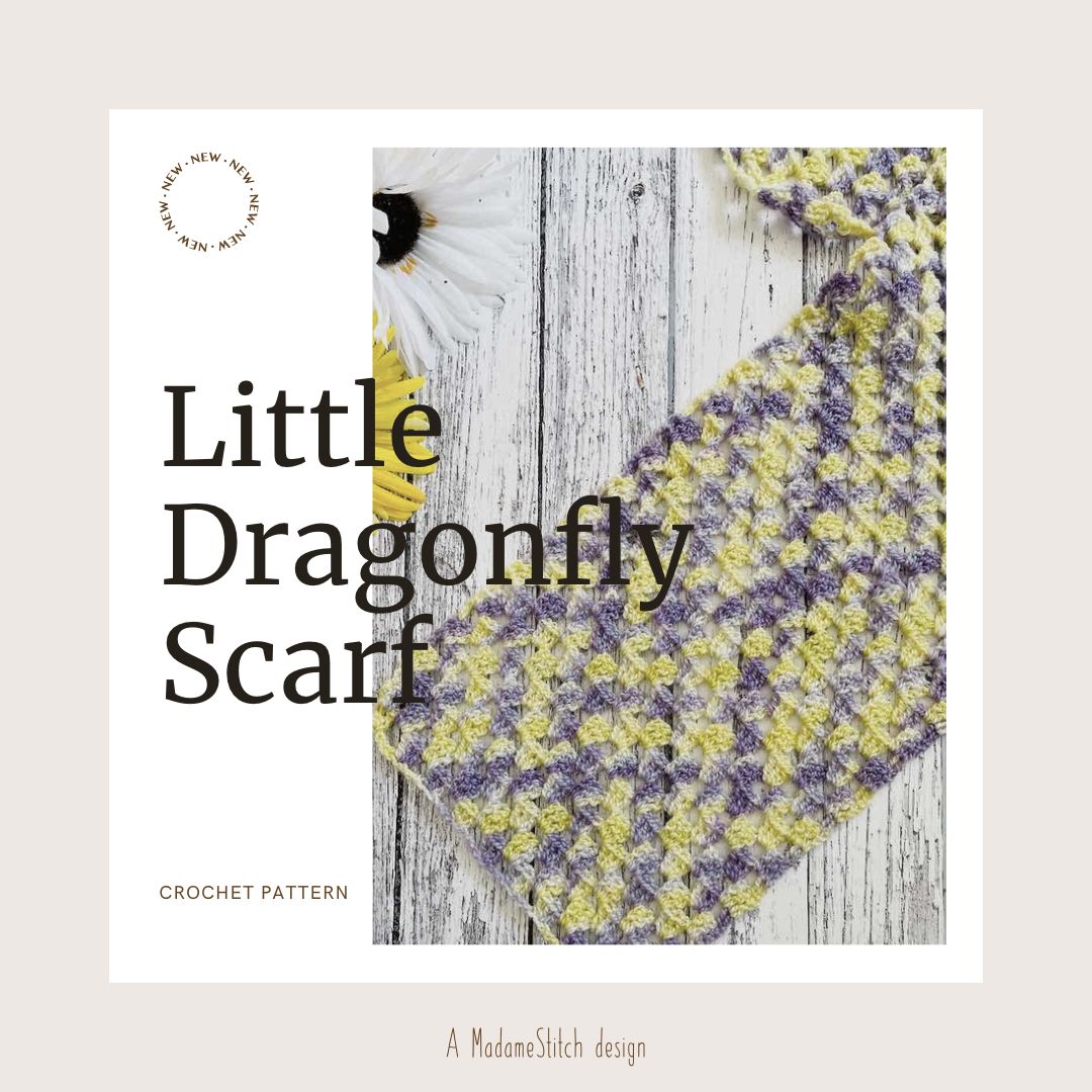 The Little Dragonfly Scarf | A granny stitch scarf perfect for spring
