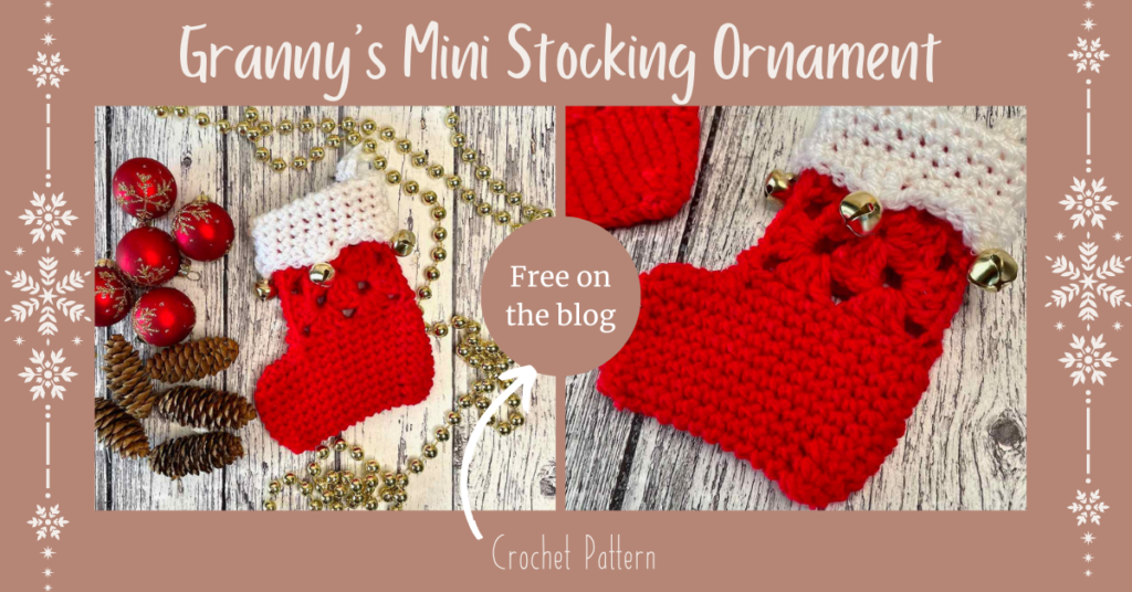 Mini granny square stocking ornament crochet pattern