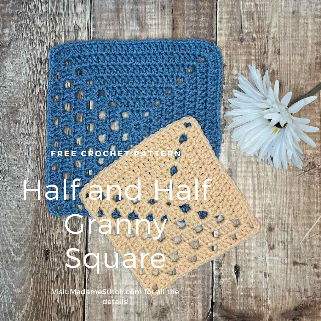 Crochet the easy Half and Half Granny Square