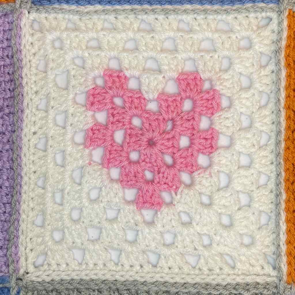 Photo of heart granny square