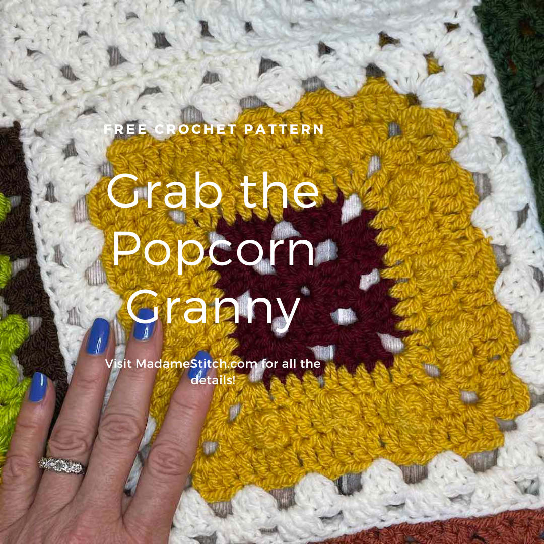 An easy crochet popcorn stitch granny square
