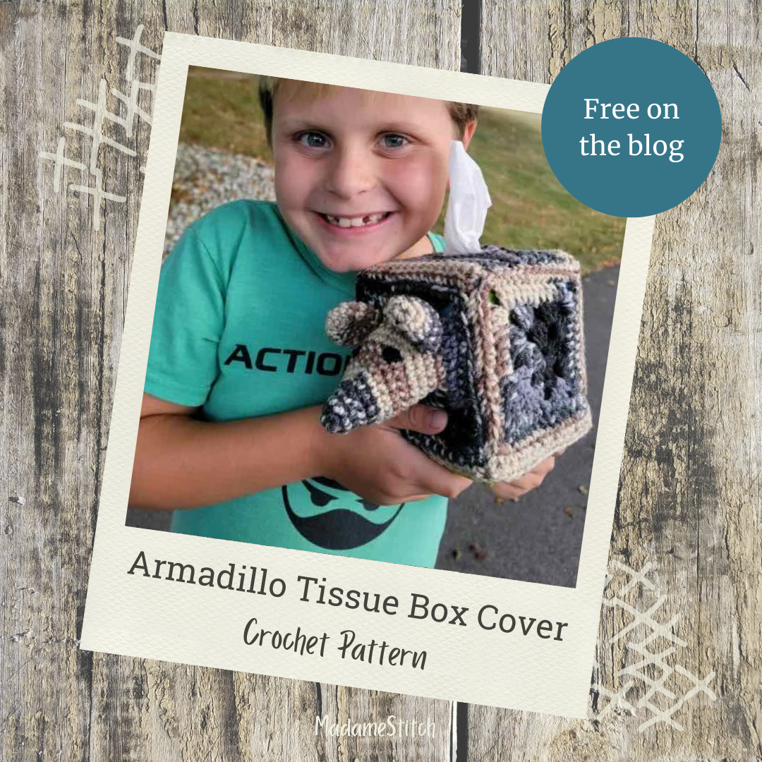 Free Armadillo Tissue Box Cover Crochet Pattern