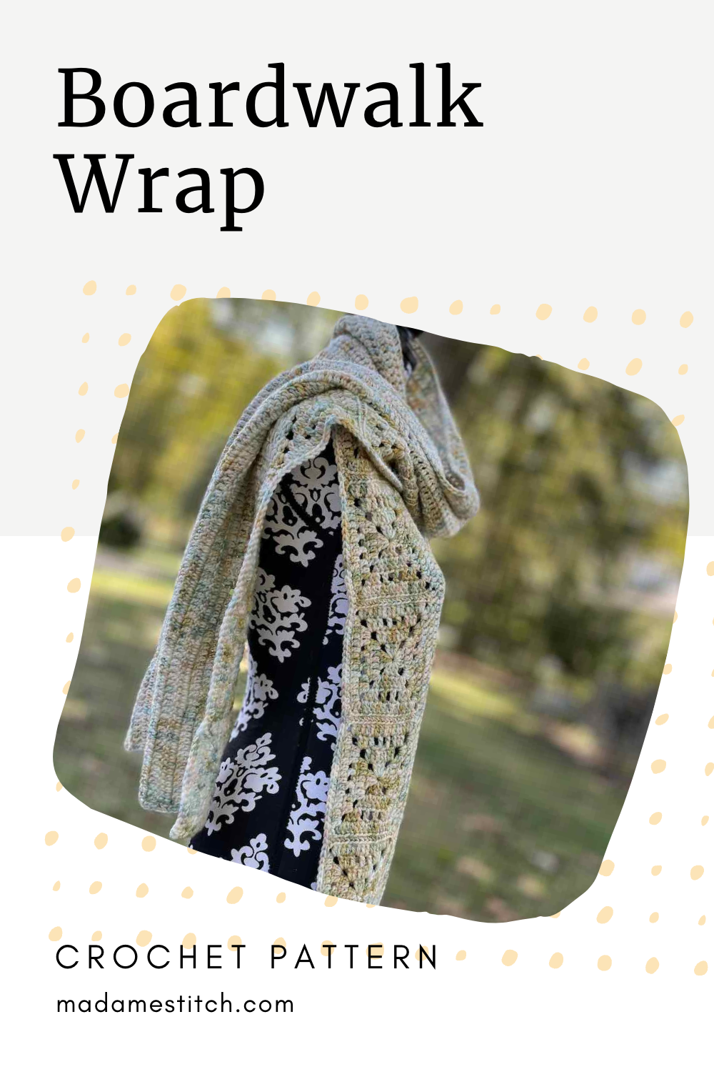 The Boardwalk Wrap double crochet scarf pattern by MadameStitch