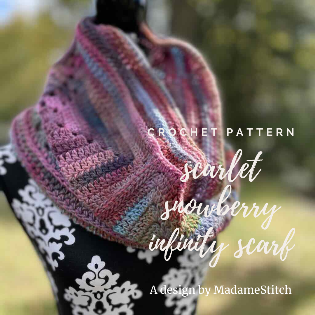 A cozy warm granny square infinity scarf crochet pattern