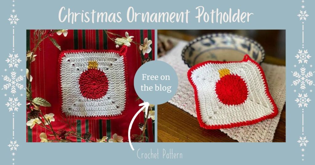Christmas crochet potholder | A design by Madamestitch