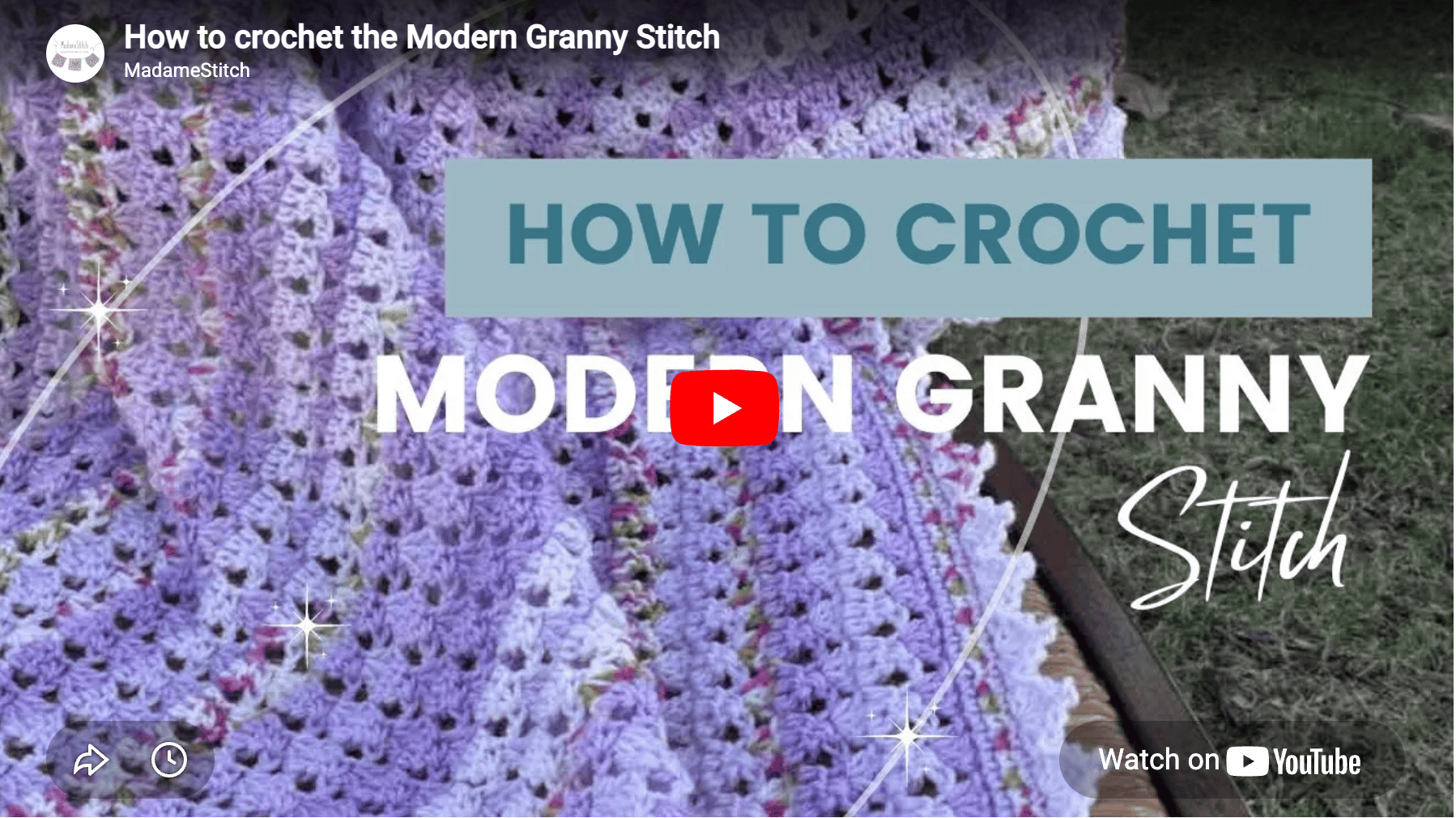 Click here to watch the video tutorial for the modern granny stitch