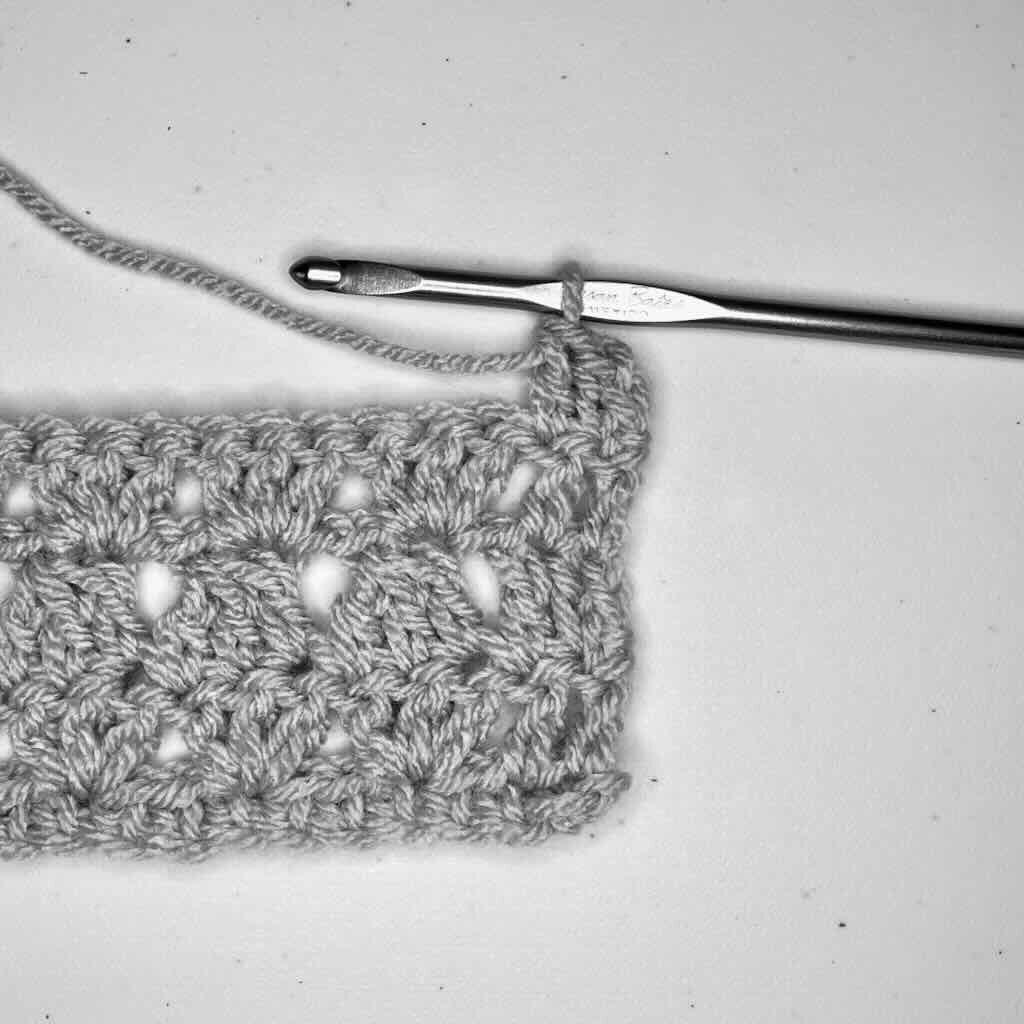 Step 4 of the modern granny stitch tutorial
