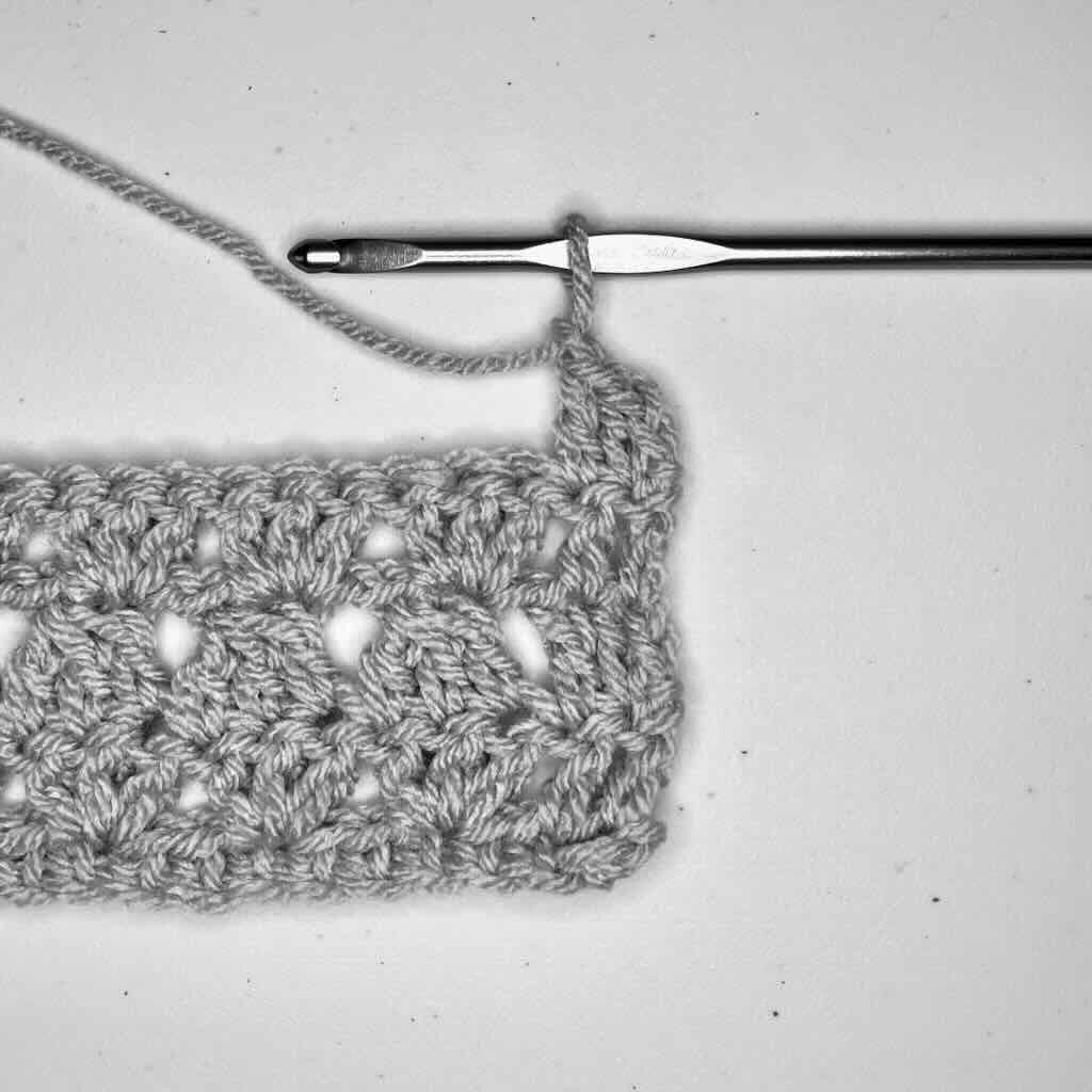 Step 5 of the modern granny stitch tutorial