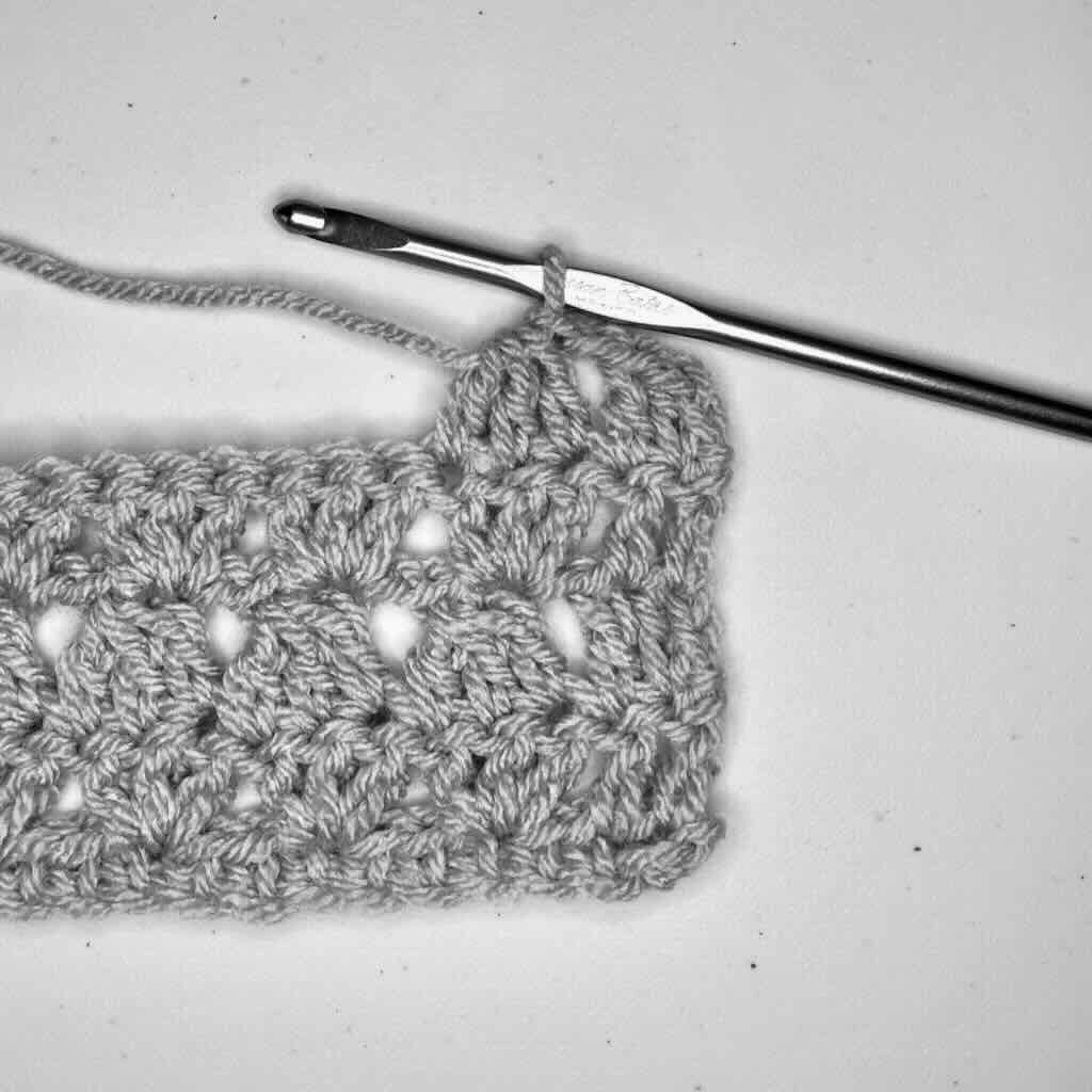 Step 6 of the modern granny stitch tutorial