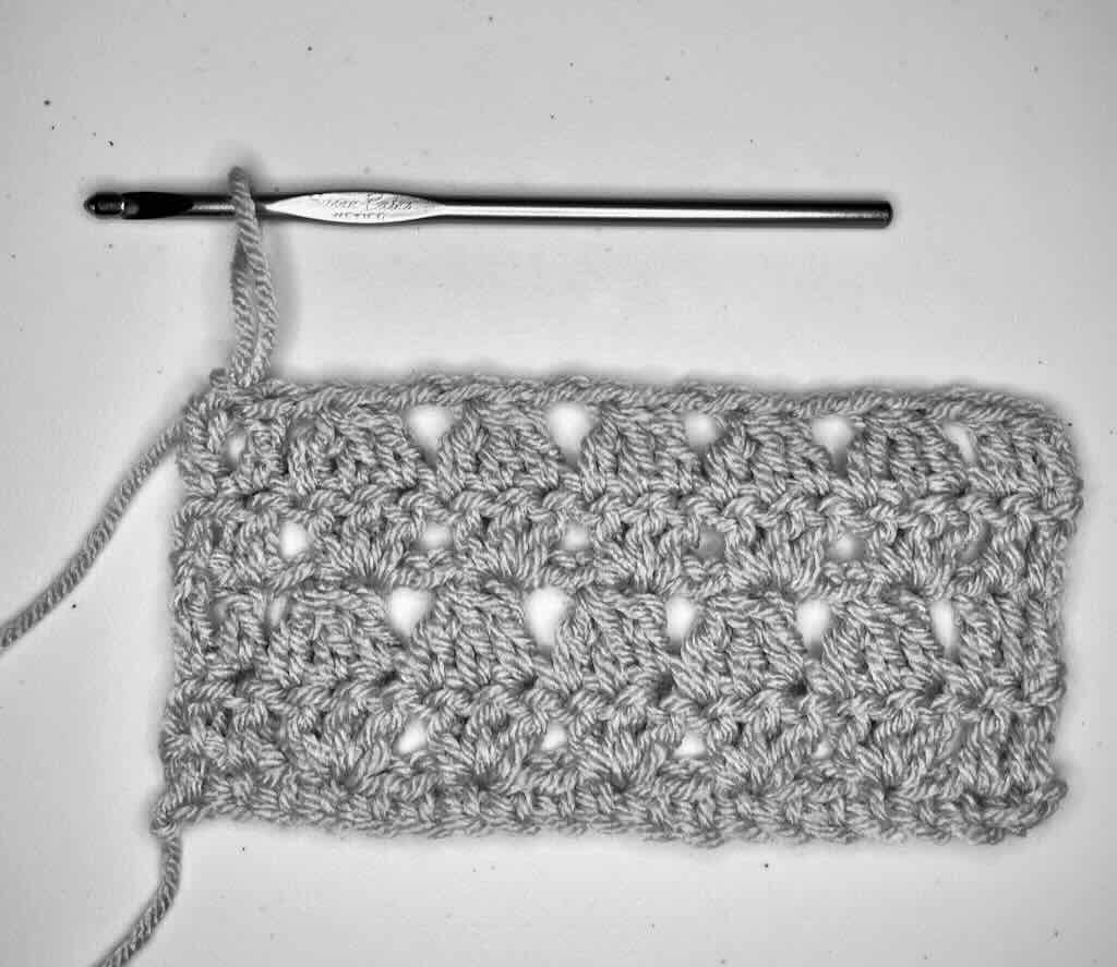 Step 8 of the modern granny stitch tutorial