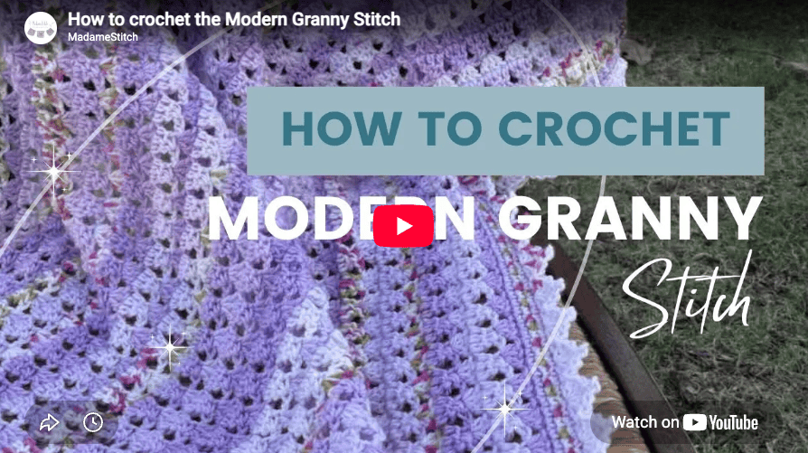 Click here to watch the video tutorial for the modern granny stitch