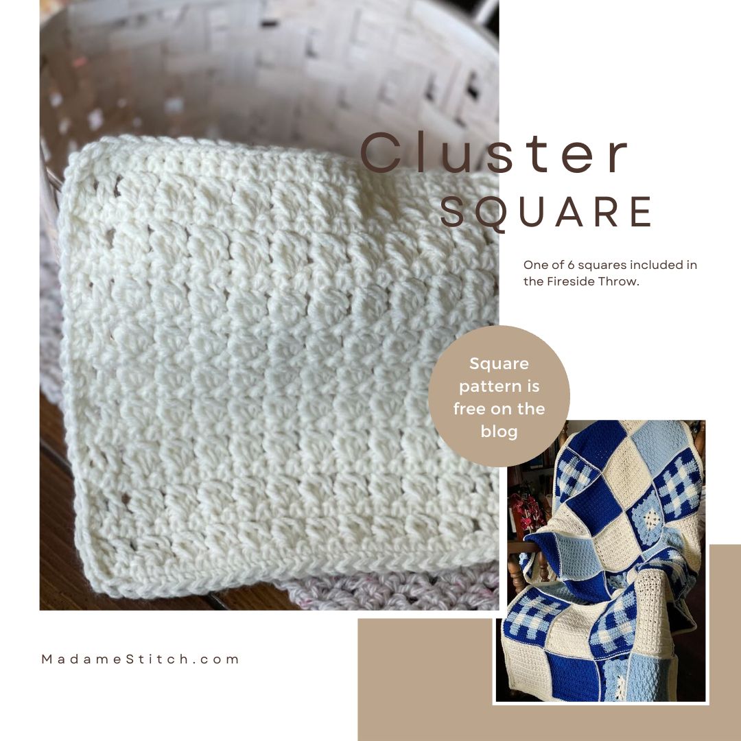 A beginner friendly crochet cluster stitch afghan square