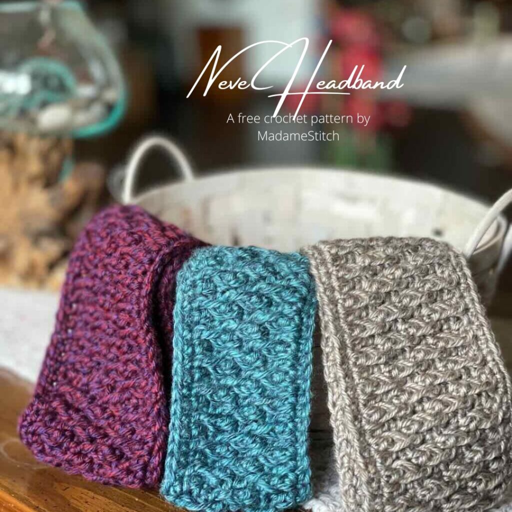An alpine stitch headband free crochet pattern by MadameStitch