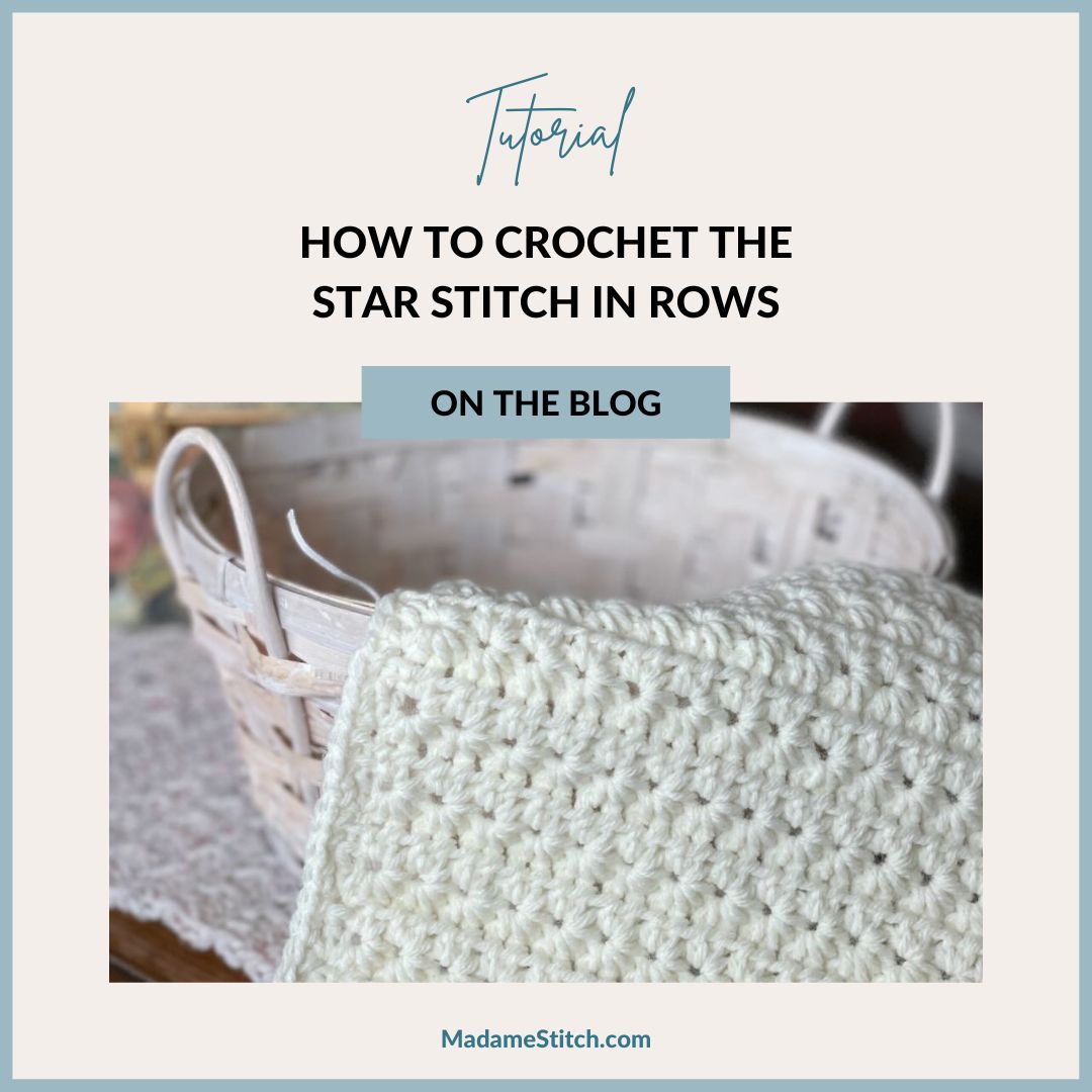 Learn the beautiful crochet star stitch worked in rows