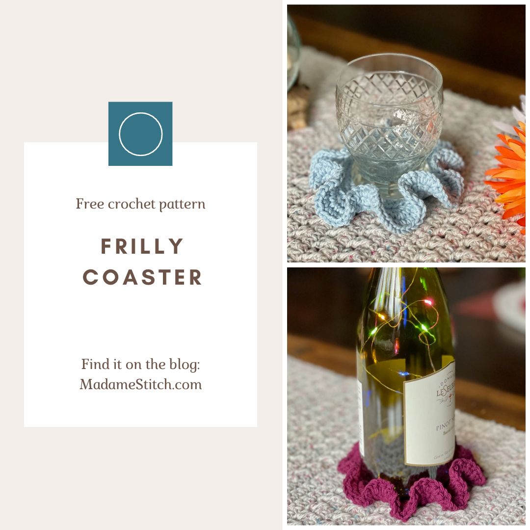 The frilly crochet coaster puts the fun on your table
