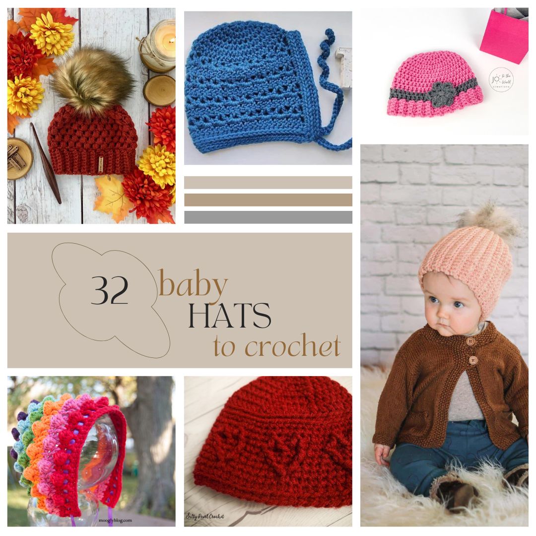 32 Adorable Baby Hats to Crochet | A roundup by MadameStitch