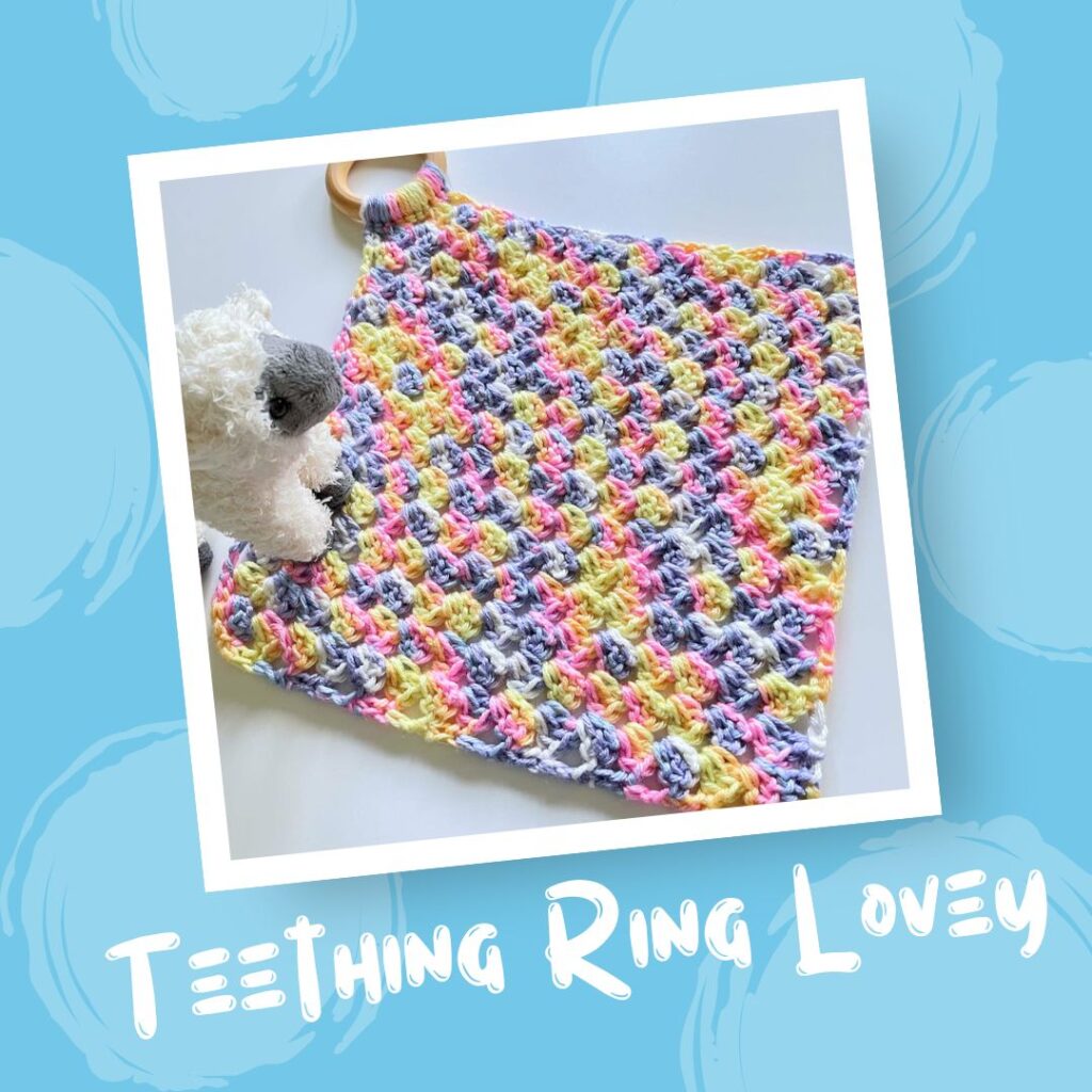 A crochet lovey blanket perfect for teething babies | A design by MadameStitch