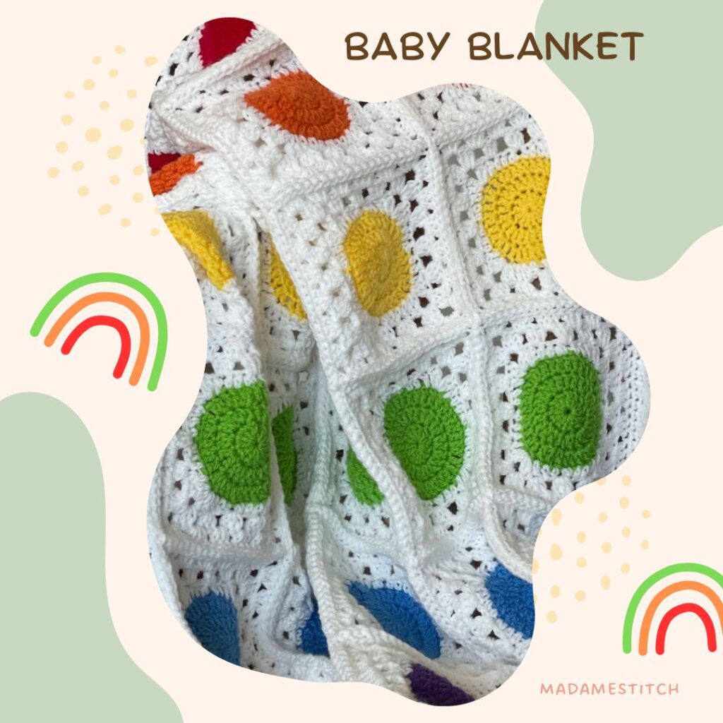 Polka Dot Dreams granny square baby blanket | A design by MadameStitch